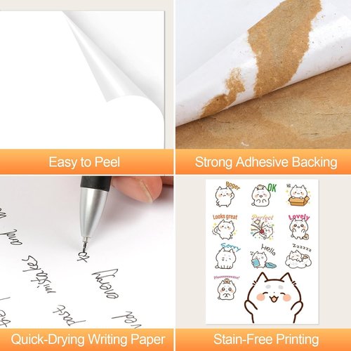 Printable Sticker Paper - 300 Sheets 8.5" x 11" Matte Full Sheet Labels for Inkjet Printers