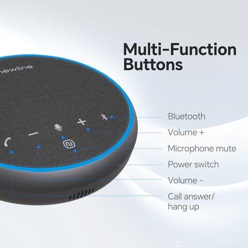N newline Conference Speaker and Microphone, 360 Voice Pickup, AI Noise Reduction, Dual Connectivity, USB C Conference Room Speaker for Meetings, NewPie