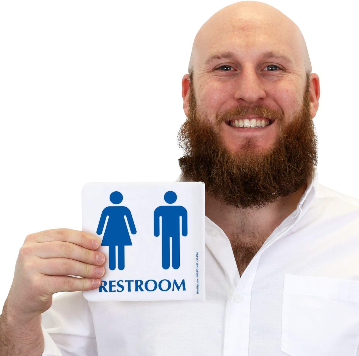 SmartSign Unisex Restroom Corridor Sign - 6" x 6" Acrylic Double-Sided Bathroom Sign
