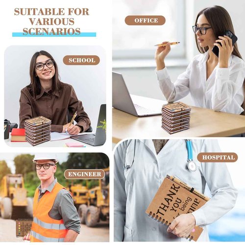 30 Sets Employee Appreciation Gifts Bulk Inspirational Spiral Notebook with Sticky Note and Motivational Bamboo Pens Thank You Gifts for Employees Coworkers,Teachers,Nurse,Office Staff,Team,Volunteer