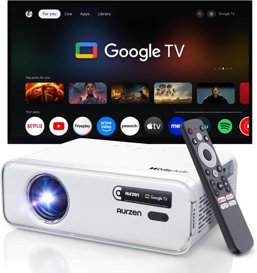 Aurzen EAZZE D1G 4K Smart Projector - WiFi & Bluetooth, Auto Focus, Dolby Audio | Portable Mini for Home & Outdoor