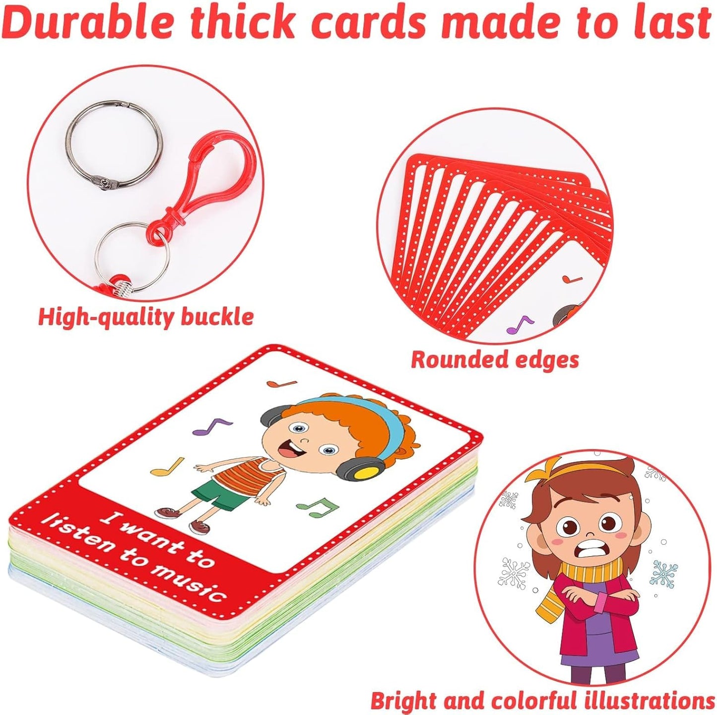 Skiennix Autism Communication Cards - 40PCS Visual Aid for Speech Delay & Language Learning | Special Needs Flash Cards