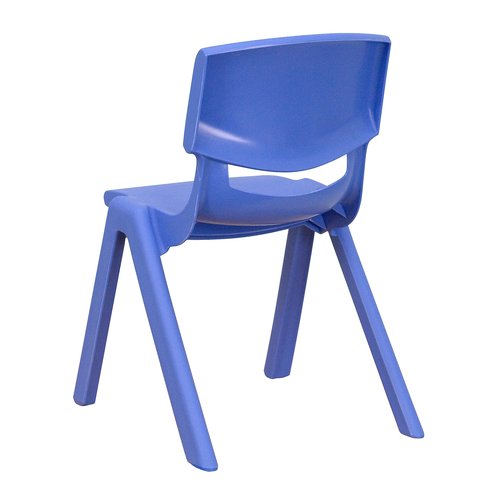 Flash Furniture Whitney Blue Plastic Stackable School Chair with 12'' Seat Height (Pack of 4)