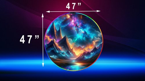 DEALZOOM Gaming Chair Mat LED RGB Gaming Lights (Mountains 47”) - Noise Cancelling, Anti-Slip Gamer Floor Mat – Scratch Resistant Computer Gaming Mat for Chair – Office Chair Mat for Hardwood Floor