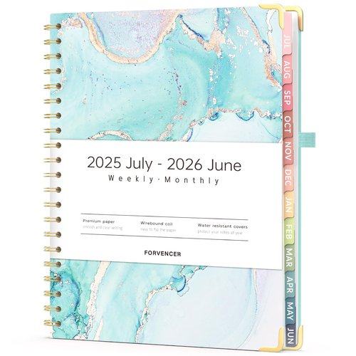 Forvencer Planner 2025-2026 for Women, Academic Year Monthly and Weekly Planner, July 2025 - Jun 2026, 8.5" x 11", Hardcover Student Teacher Planners Agenda Calendar Book with Tabs, Light Green