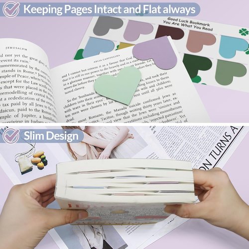 JIXZEN Heart Magnetic Bookmarks - 12 PCS Cute Corner Bookmarks for Women & Girls | Perfect Gifts for Book Lovers