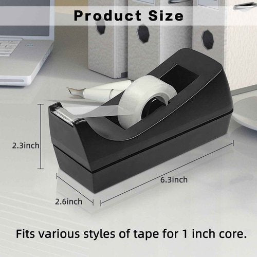 Ayearparty 10 Pack Desktop Tape Dispenser Bulk Black Tape Roll Dispenser Non Skid Base Desk Tape Holder for Office School Home (Tape Not Included)