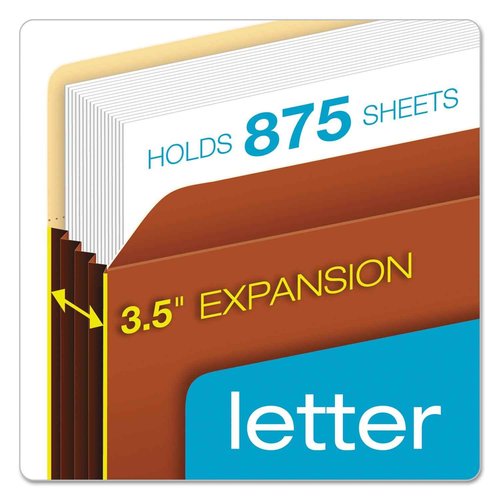 Pendaflex Globe-Weis/Pendaflex File Pockets, 3.5-Inch Expansion, Tyvek Gussets, Legal Size, Brown, 10 Pockets per Pack (64264)