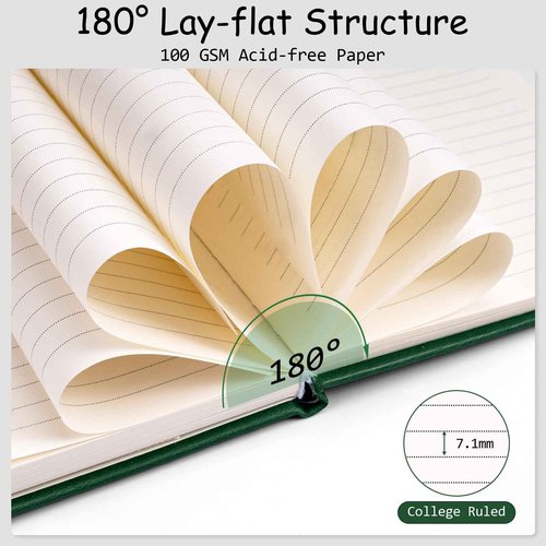 Dynta Lined Journal Notebooks for Women Men, 12 Pack A5 Hardcover Journals Bulk, 200 Pages/100 Sheets, 5.8 x 8.4 inch, 12 Colors, College Ruled Notebooks for Work, Writing, Note Taking