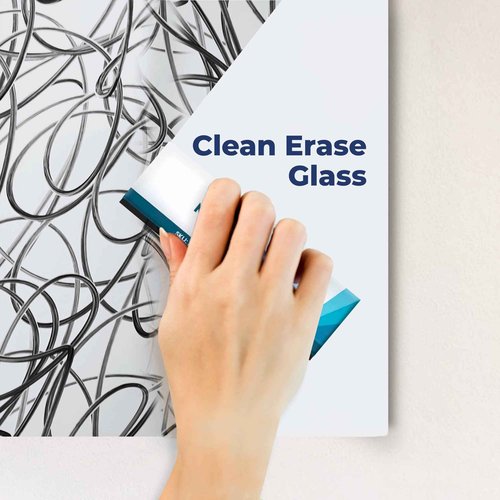 Glass Dry Erase Board, White Surface Frameless Magnetic Glass Board 16" x 16" for in Office, Home, School with Marker, Marker Tray, Eraser by Fab Glass & Mirror