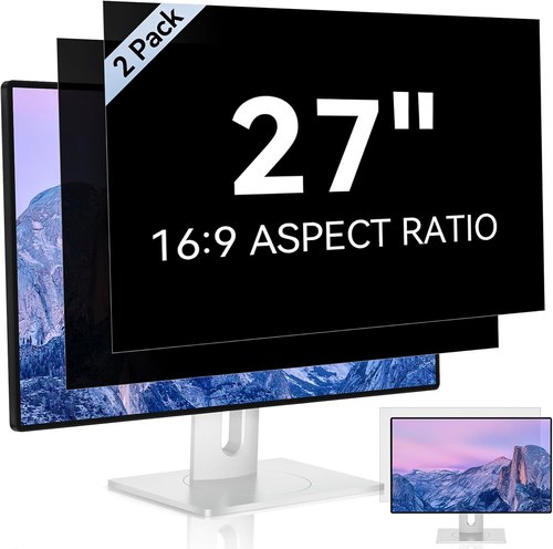 Skiennix 27-Inch Computer Privacy Screen - Eye Protection Anti-Glare Filter for 16:9 Monitors
