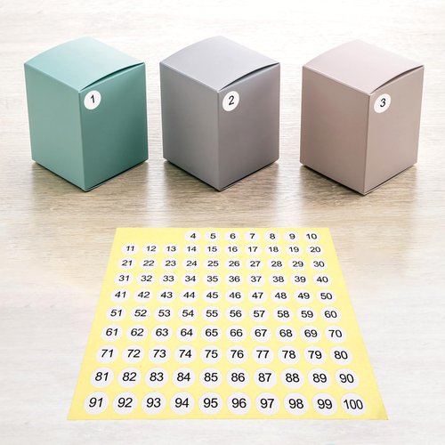 7500 Pcs 1-500 Number Stickers, 15 Sets Consecutive Round Labels, 0.4 Inch Self-Adhesive Small Number Decals Inventory Stickers for Indoor Outdoor Organizing, Storage, Boxes