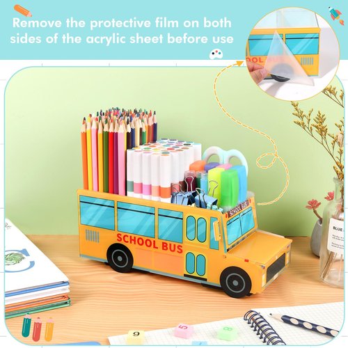Large Capacity Marker Organizer Pen Holder, Desk Organizers with 3 Compartments Acrylic Pencil Organizer Art Supply Storage Office Supplies Accessories