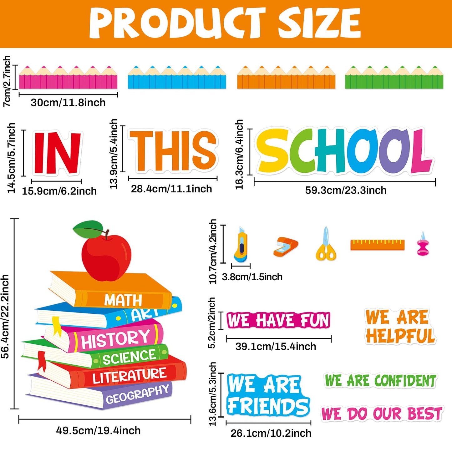 Motivational Bulletin Board Decoration Set Classroom Affirmation Station Bulletin Board in This School Classroom Cutouts for Back to School Elementary Home Wall Door Supplies