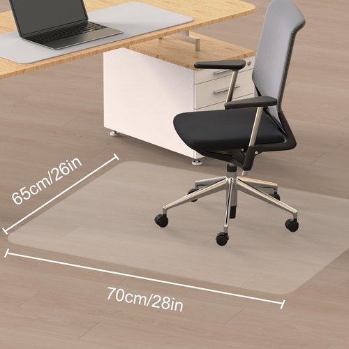 Office Chair Mat for Hardwood Floors,26"X28" Slip Resistant Under Desk Hard Wood Floor Protector,Desk Mat for Chair Stay in Place Plastic Computer Mats for Rolling Work Chairs,Not for Carpet (Clear)