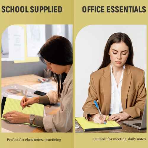 24 Pack Legal Pads 8.5 x 11 College Ruled Writing Pads, 720 Sheets Legal Note Pads 8.5 x 11 Narrow Ruled Lined Paper Pads, Perforated Notepads Notebook Yellow Paper Tablets 30 Sheets Per Notepad