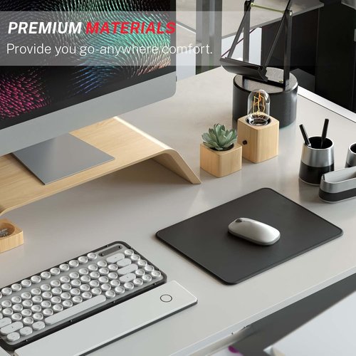MROCO Mouse Pad - Premium Waterproof Surface with Anti-Fray Edges | Non-Slip Rubber Base, 8.5 x 11 in, Black