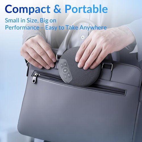 NEWORK Bluetooth Conference Speakerphone with 4 Microphones, 3M Voice Pickup, Bluetooth/USB-C/Dongle Connections, 2600mAh Battery for 6H Use, Dual Device Daisy Chain, Compatible with Windows/macOS
