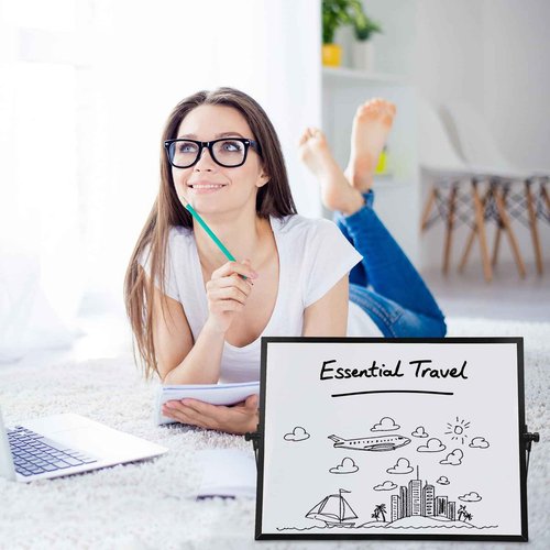 3 Pcs Dry Erase Whiteboard 16" x 12" Desktop Whiteboard Calendar Double Sided Magnetic White Board Dry Erase Board with Stand Portable Planning Panels for Home Office School to Do List (Black Frame)