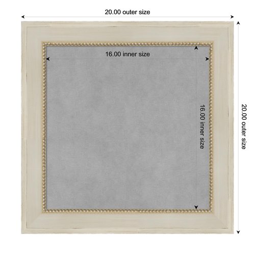 Amanti Art Cream Framed Magnetic Board 20x20 Small Vision Board for use with Magnets, 100% metal sheet to display items as office decor or for home organization in mudroom, kitchen or kids room