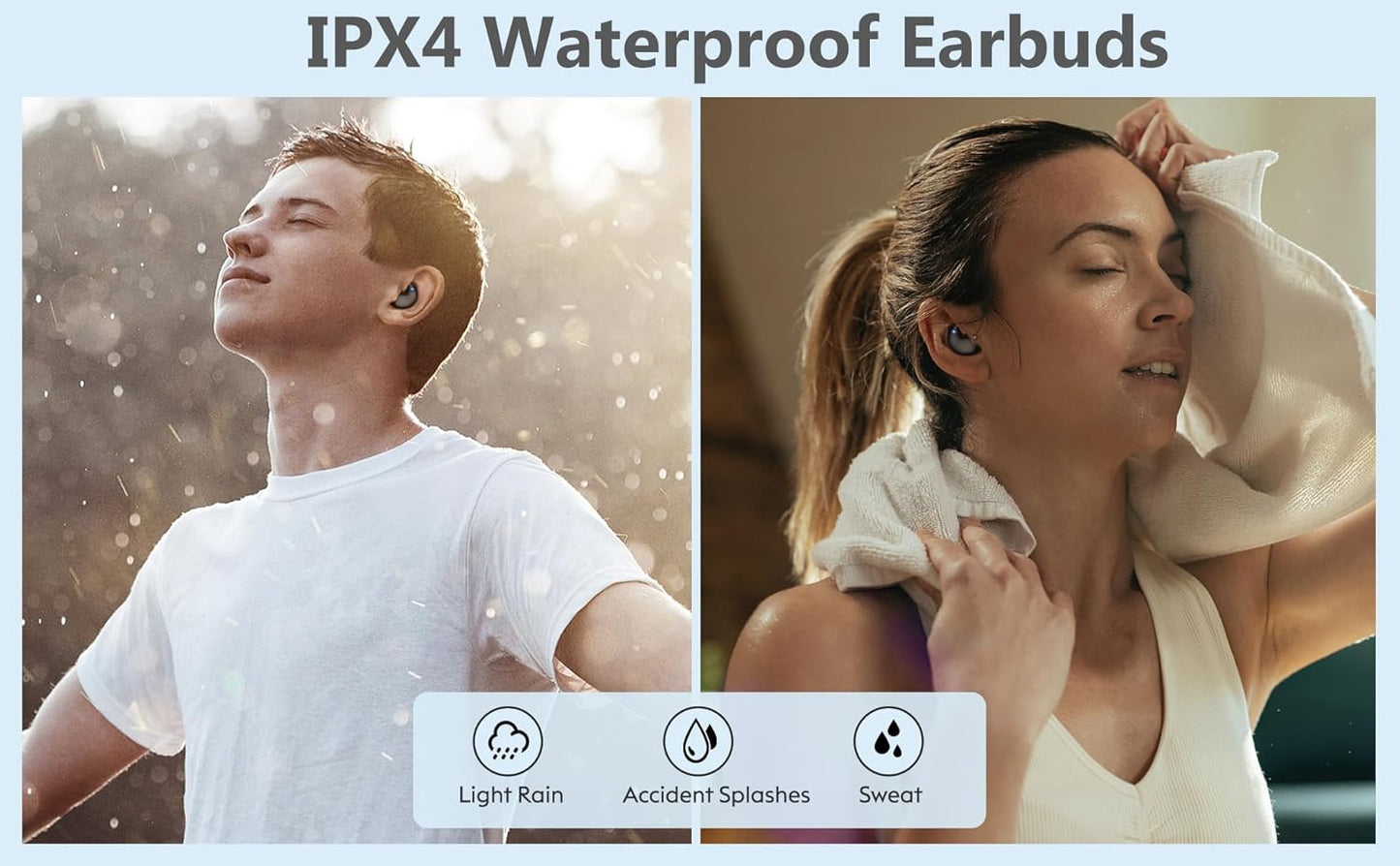 Skiennix Wireless Sleep Earbuds - Comfortable Mini Headphones for Side Sleepers | Noise Cancelling, IPX4 Waterproof, Bluetooth 5.3 (Black)