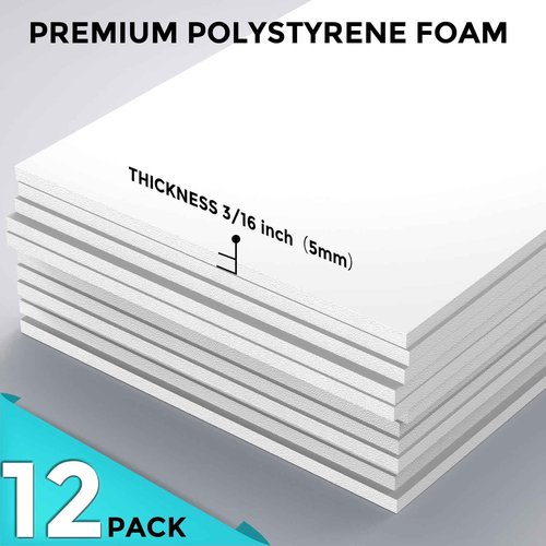 CreGear Foam Board 24 x 36 x 3/16", 12 Pack White Poster Board Lightweight Signboard Foamboard for Crafts, Framing, Art, Display, Presentation