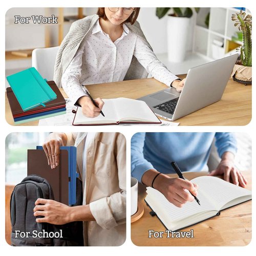 12Pack Lined Hardcover Journal Notebook, A5 192 Pages 100Gsm Thick Paper College Ruled for School,Note Taking,Work,Diary，5.7''*8.3'',Turquoise