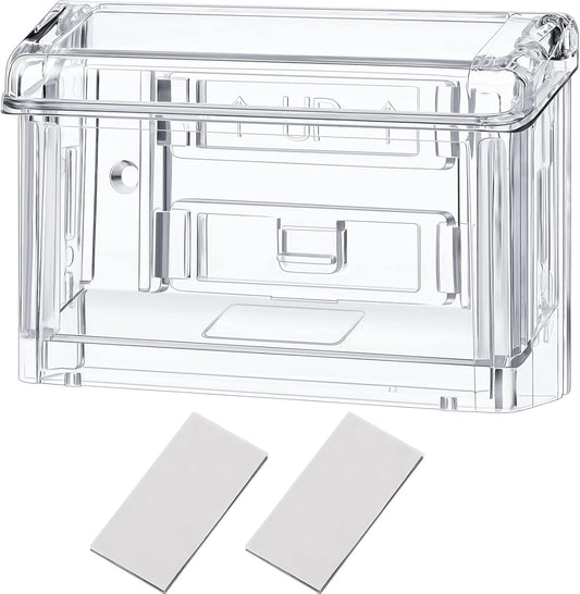 Vicenpal Outdoor Business Card Holder - Clear Acrylic Wall Mount Box | Peel and Stick, 4.25 x 1.46 x 2.87 Inch
