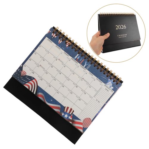 NUOBESTY Desk Calendar, 2025-2026 18 Months English Standing Flip Desktop Calendar Small Desk Calendars with Holiday for Office Home (July 2025-December 2026)