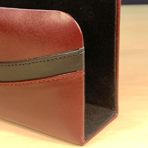 Dacasso Burgundy Leather Letter Holder