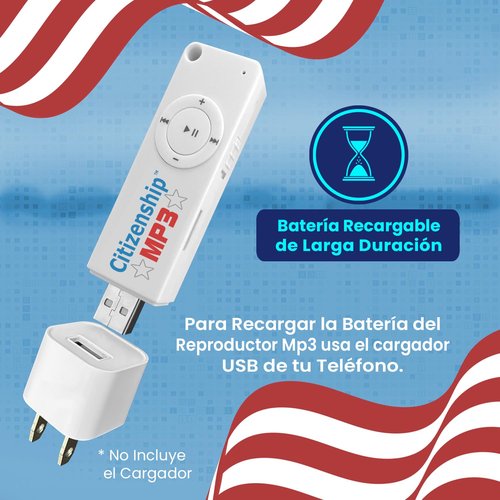 US Citizenship Test Study Guide 2025 Audio. CitizenshipMP3. Ciudadania Americana Spanish and English. USCIS 100 Preguntas y Respuestas Audios en Ingles y Español. Incluye Reproductor.