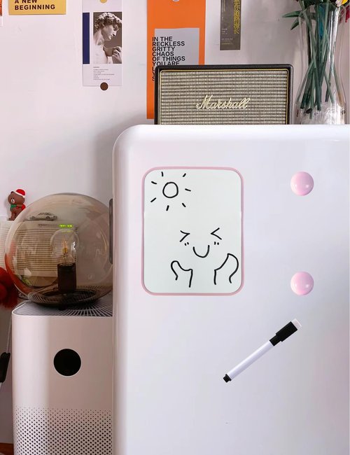 Magnetic Dry Erase Board for School Locker, 6" x 8", Erasable Notepad, Pink Framed with Marker and 2 Magnets - Portable Small Drawing Teaching Whiteboard for Classroom, Home, Office, Desk Accessories