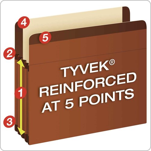 Pendaflex Premium Reinforced Recycled File Pockets 5 Pack (85565)- Legal size with 5 1/4" expansion