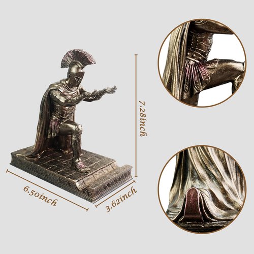 MDJWIANJ Medieval Knight Statue Desk Single Pen Holder, Funny Unique Novelty Cool Desktop Accessories Gothic Figure Pencil Stand, Copper