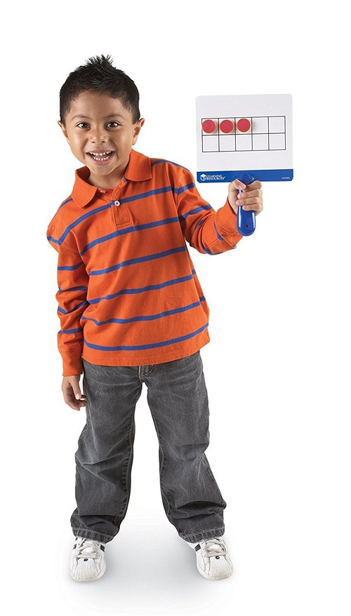 Learning Resources Magnetic Ten-Frame Answer Boards - Set of 4 with 100 Colorful counters/Discs, Ages 5+ | Grades K+ Giant Magnetic Ten Frame Boards Set, Math Manipulatives