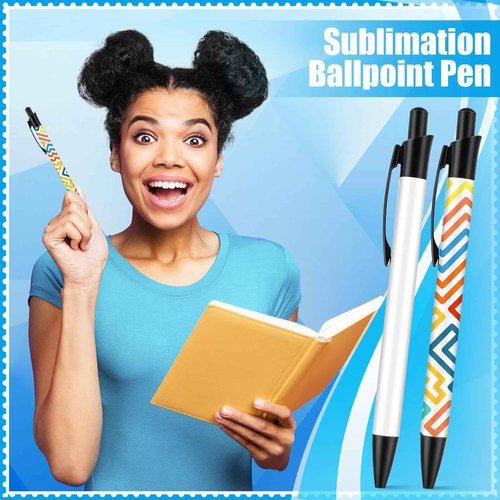 48 PCS Sublimation Pens Blank Bulk Heat Transfer Pen Back to School Aluminum Customized Pen with Heat Shrink Wrap,Sublimation Ballpoint Pen Personalized Clip Pen for DIY School Office Supplies