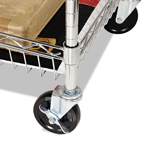 Alera ALEMC3518SR Carry-All 34.88 in. x 18 in. x 39.5 in. Basket/Shelf Mail Cart-Silver, 34.88" x 18" x 39.5"