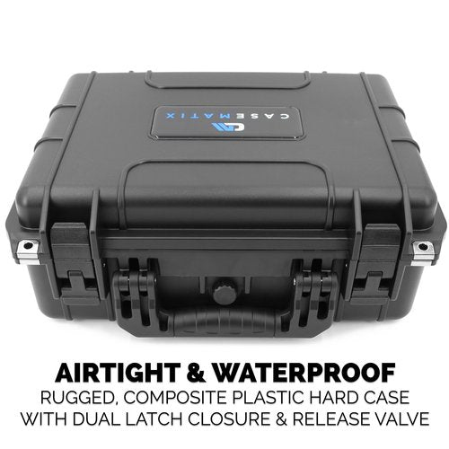 CASEMATIX 16” Waterproof Comic Book Storage Box – Comic Book Case Protects Up To 8 CGC Graded Comic Books or 30 Sleeved Top loaders in Airtight Customizable Book Bin