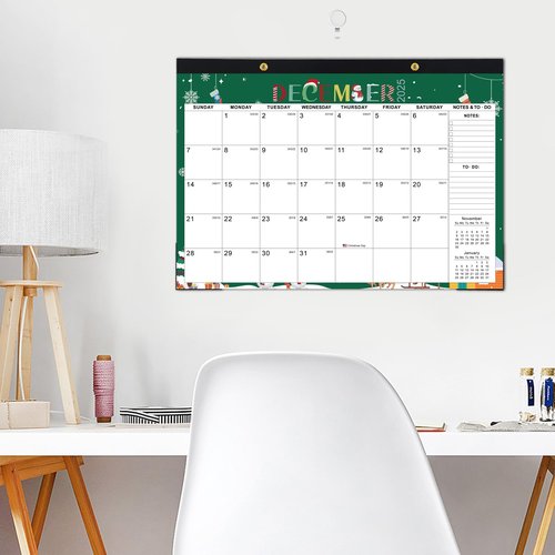 Desk Calendar 2025-2026, Monthy Desktop/Wall Calendar with 18 Months Theme Designs Runs From Now to Dec 2026, 17" x 12" Use as Deskpad Calendar for Home Office School (Blue)