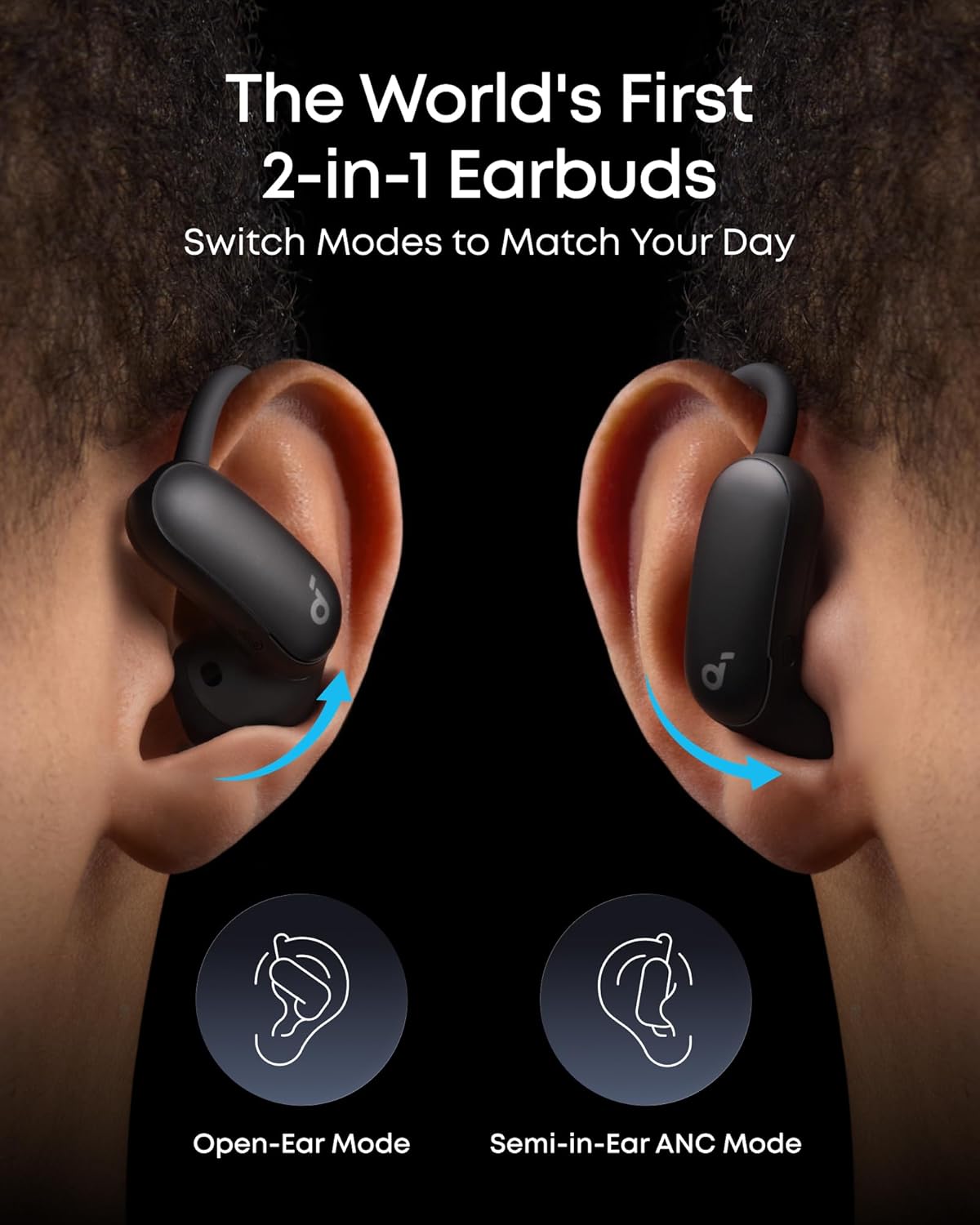 Soundcore AeroFit 2 Pro by Anker - Hi-Res Open Ear Headphones with Active Noise Cancellation | 34H Battery Life, IP55, Wireless Bluetooth