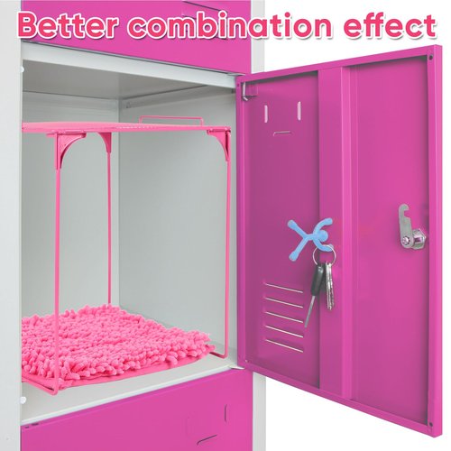 AUECOOME Locker Organizer Shelf and Locker Carpet 、locker accessories、Decorating Kit Suitable for School, Office、 Pink Locker Accessory for Girls Back to School Essentials(1, Pink)