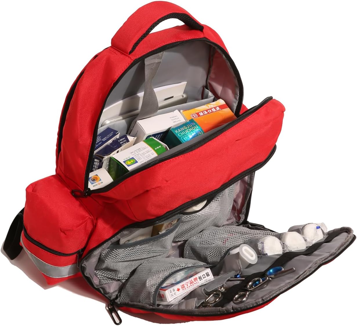 Skiennix Red Medicine Backpack - Empty First Aid Bag for Trauma & Safety | Ideal for EMS & Nurses