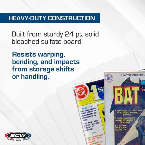 BCW Treasury Backing Boards | Certified Acid-Free, Lab-Tested Comic Backing Boards | 10 1/4 x 13 1/2 Inches | 100 Pack | Protection for Comic Collections and Treasury Preservation