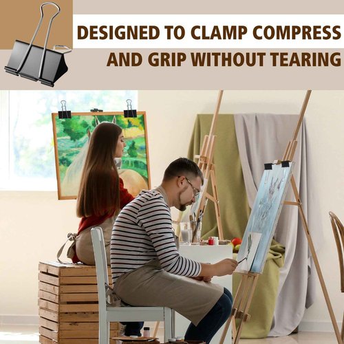 Jetec 72 Pcs 3 Inch Jumbo Binder Clips Extra Large Binder Clips Bulk Black Big Heavy Duty Metal Giant Large Paper Clamps for Office and Home Supplies Organization Kitchen Food Bags Drawing