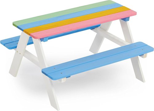 BTExpert Kids Picnic Table Set - Wooden Activity Table with Chairs for Outdoor Fun | Durable Design