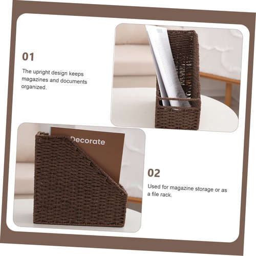 Desktop Document Organizer Simple Book Storage Rack for Mail Magazines Files Creative Vertical File Holder for Office Home Easy Identification with Notes