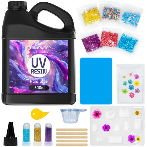 Bond Craftor UV Resin 500g, Fast Curing Clear Epoxy Resin Kit Hard Type for Jewelry Making, Craft, DIY