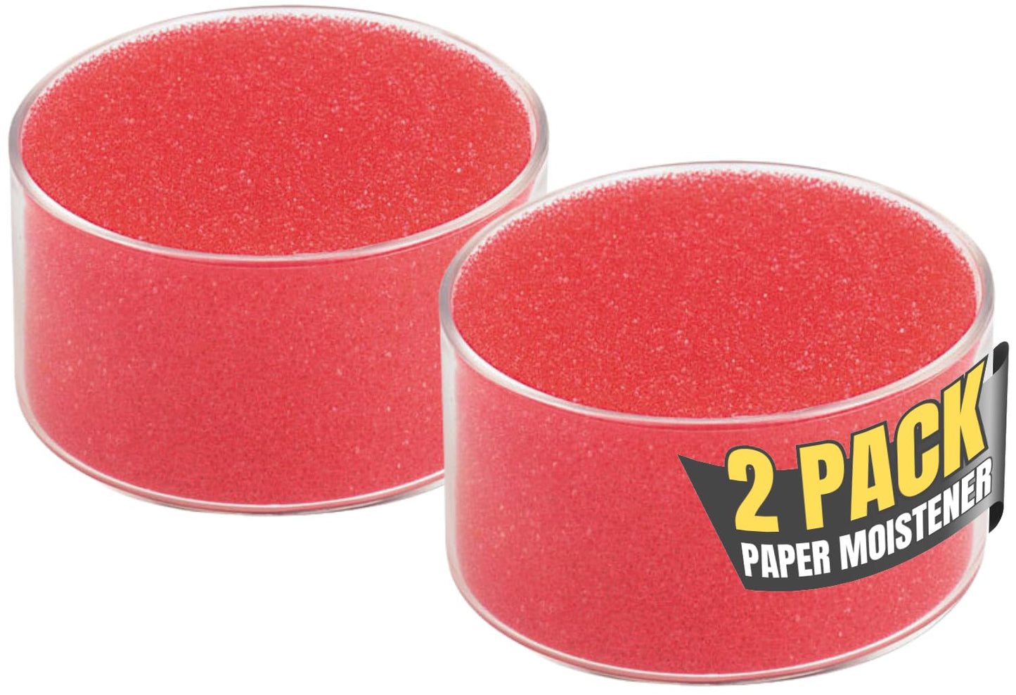 1InTheOffice Sponge Cup Moistener, Fingertip Paper Moistener, Finger Moistener for Paper (2 Pack)