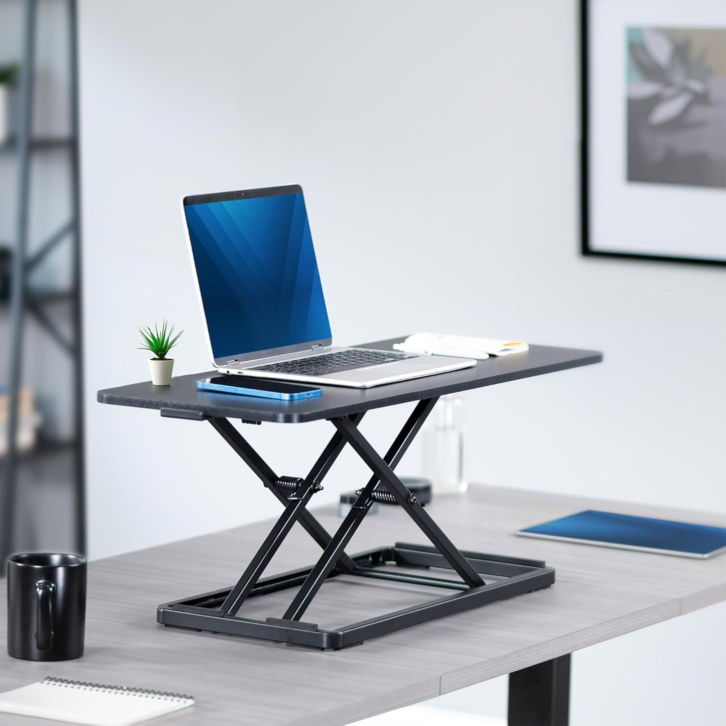 VIVO Height Adjustable Keyboard and Mouse Riser - Ergonomic 30-Inch Scissors Lift Desk | Black, DESK-V030A