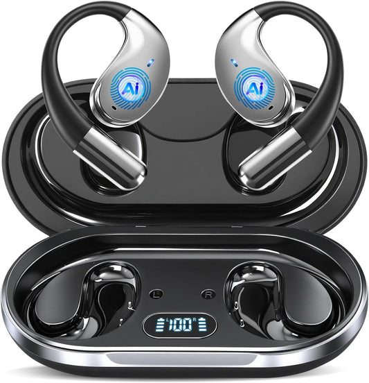 Skiennix AI Translation Earbuds - Real-Time 164 Language Translator | 80H Playtime, Wireless Bluetooth Headphones for Travel & Business - Black
